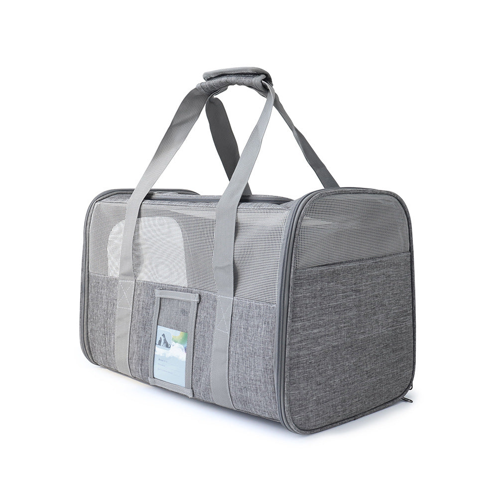 Gray Canvas Pet Carrier Bag - Gray - Suggested Pet Weight Up to 6 kg