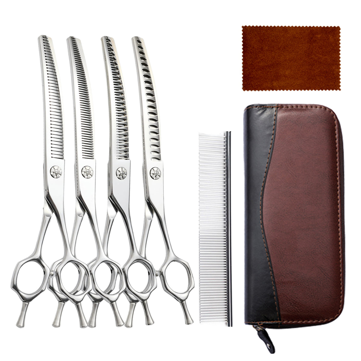 440C Stainless Steel Pet Grooming Shears & Sets - H024 Set ( 7.5 inch )