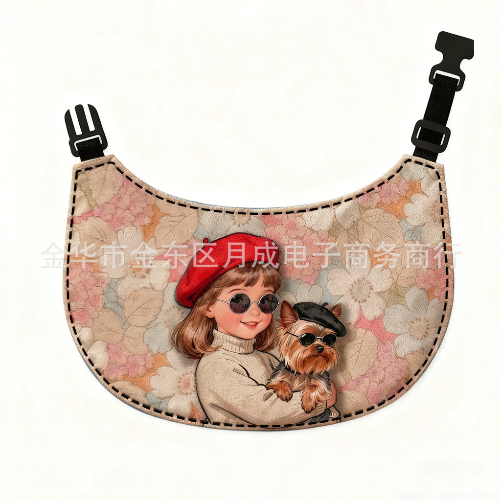Rounded Cartoon Pet Bibs - Vintage Dog