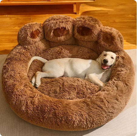 Round Pet Bed - Classic and Dual-Fiber Styles - Warm Coffee