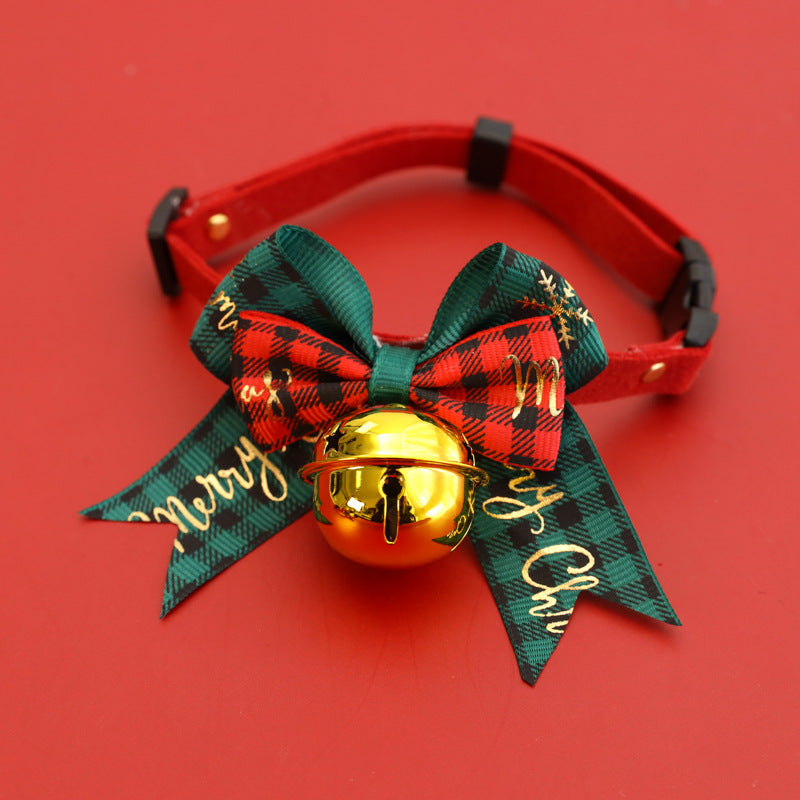 Christmas Pet Collars with Bell & Bow - Green