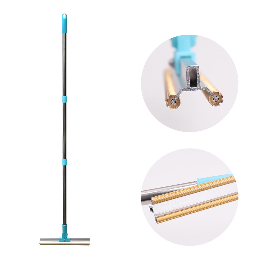 Long-Handle Pet Hair Scrapers - Y-Shaped Blue - Connecting Ring