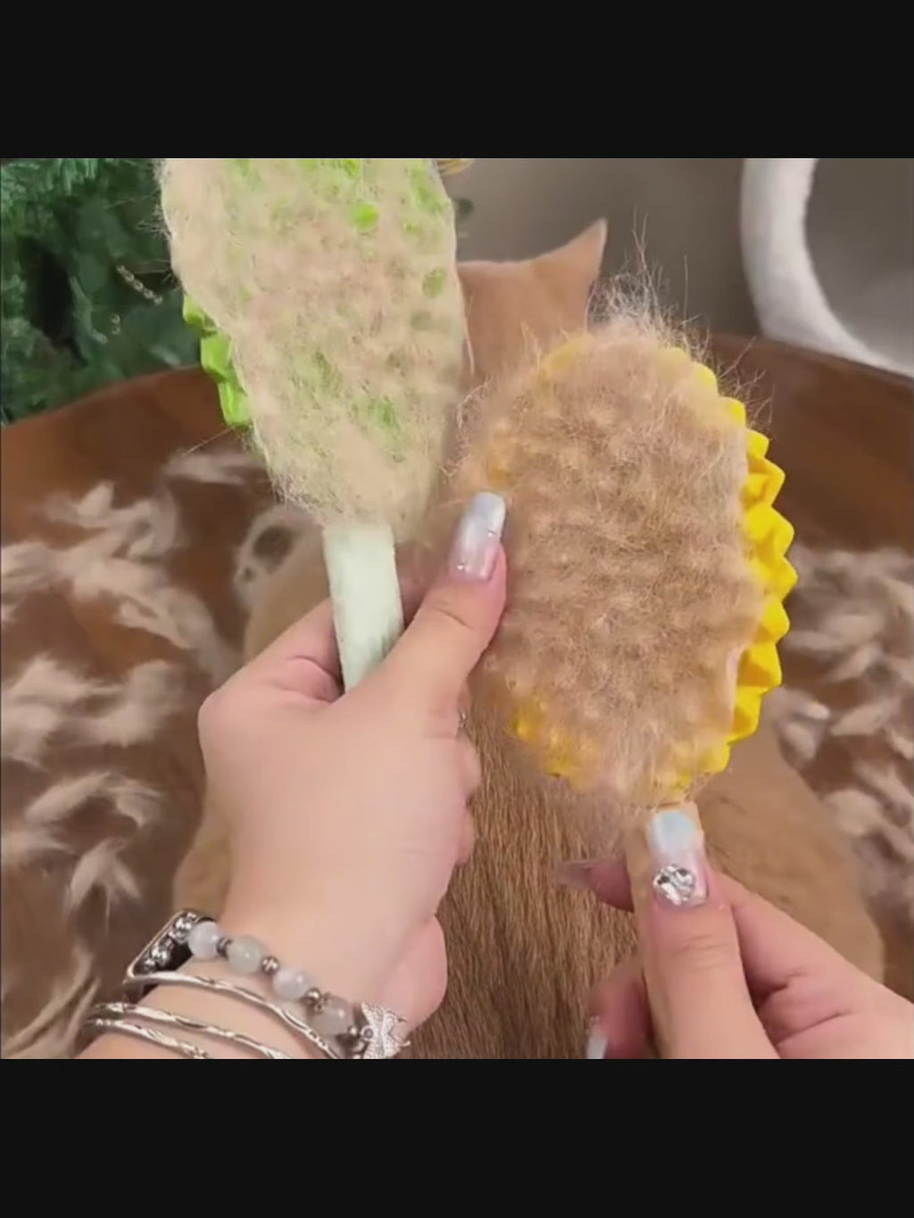 Playful Durian Cat Corner Self-Groomer & Organic Catnip Spray Set