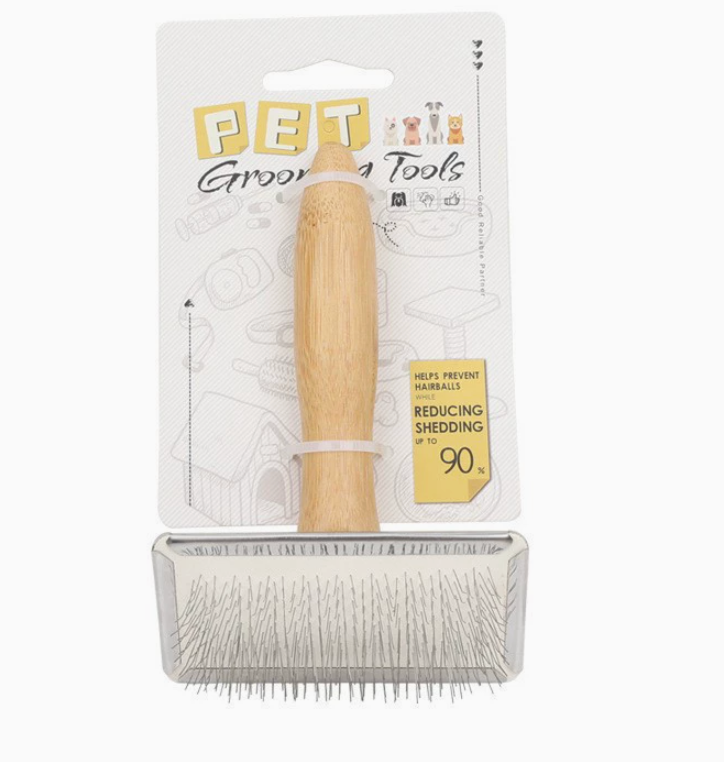 Wooden Pet Slicker Brush for Dogs & Cats