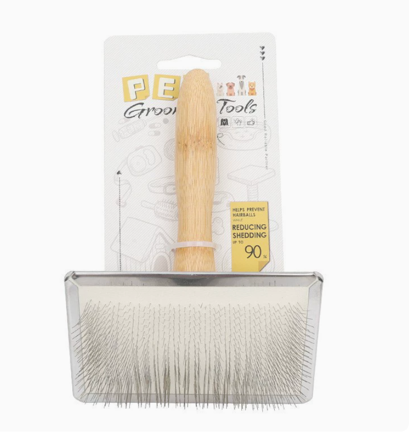 Wooden Pet Slicker Brush for Dogs & Cats
