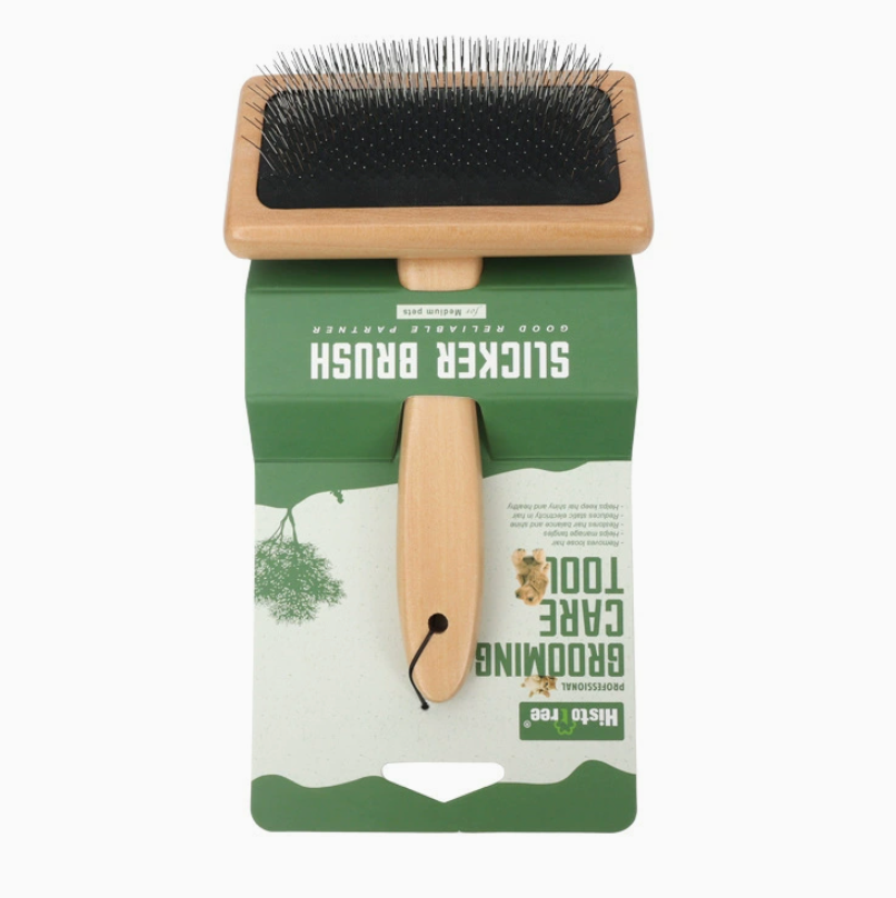 Wooden Pet Slicker Brush for Dogs & Cats