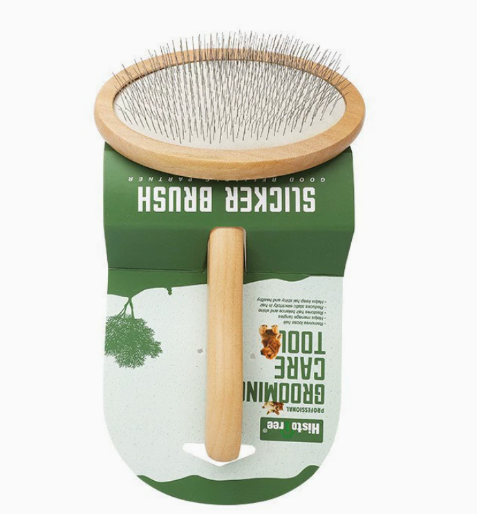 Wooden Pet Slicker Brush for Dogs & Cats