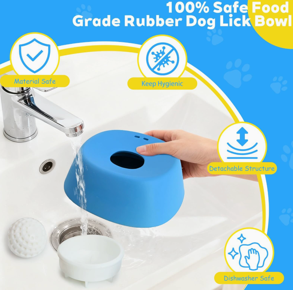 Calming Silicone Lick Bowl & Slow Feeder for Dogs