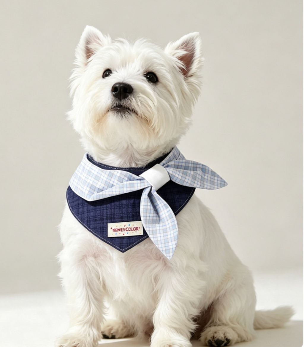Serene Blue Ruffled Pet Bib & Drool Bandana