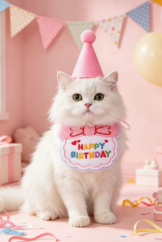 Celebration Milestone Pet Birthday Crown Hat & Bandana Set