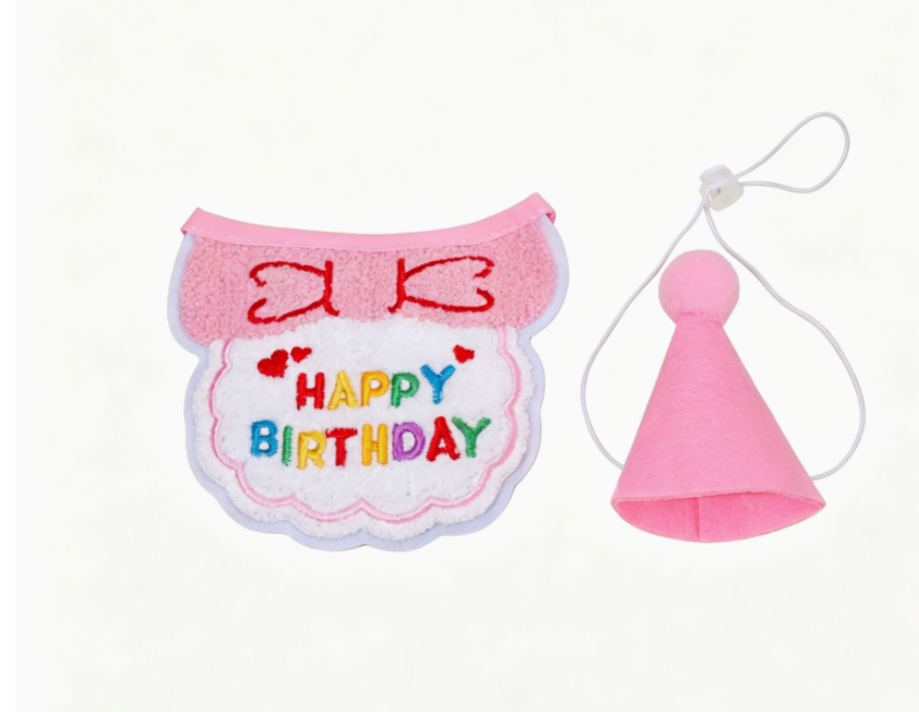 Celebration Milestone Pet Birthday Crown Hat & Bandana Set