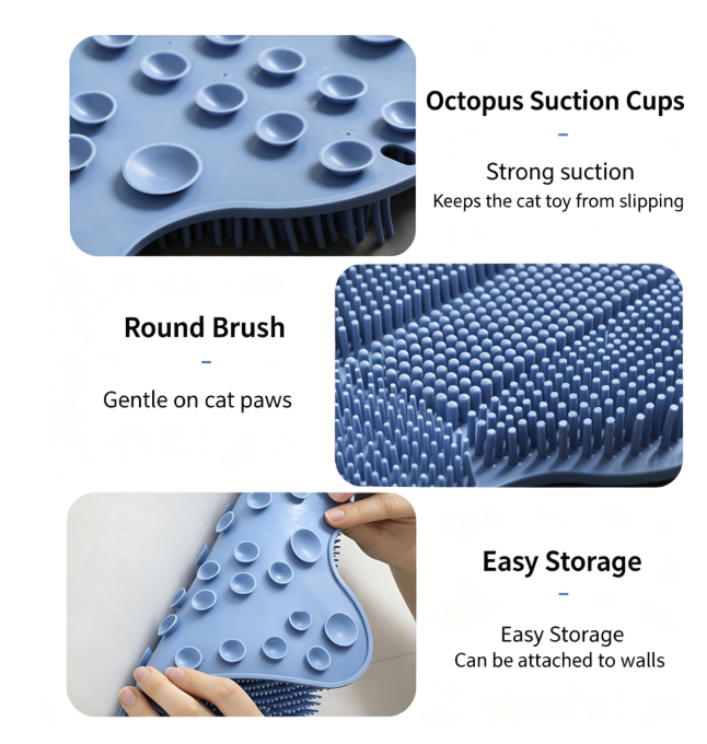 Self-Grooming Wall Corner Cat Massage Brush & Fur Collector