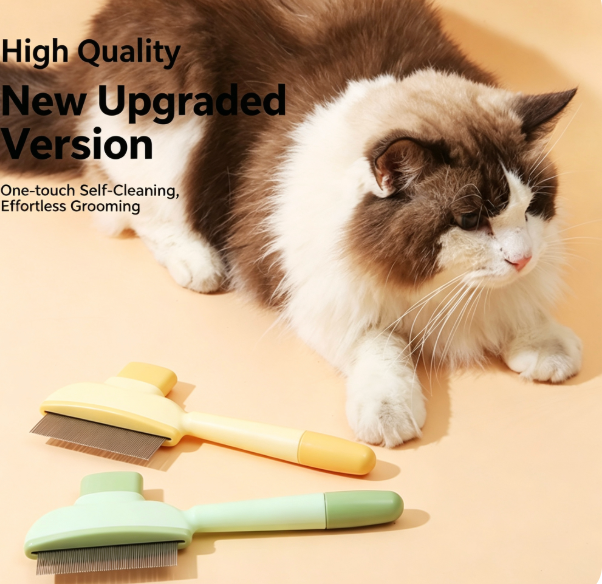 Dual-Length Stainless Steel Pet Dematting & Flea Grooming Comb