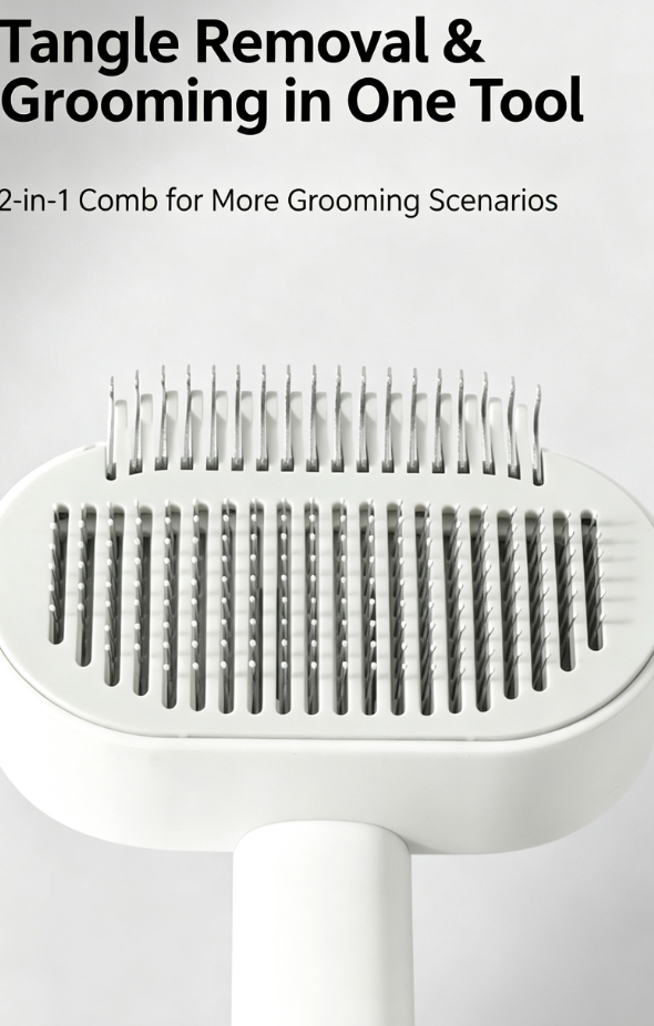 Dual-Sided Precision Undercoat Deshedding & Dematting Rake