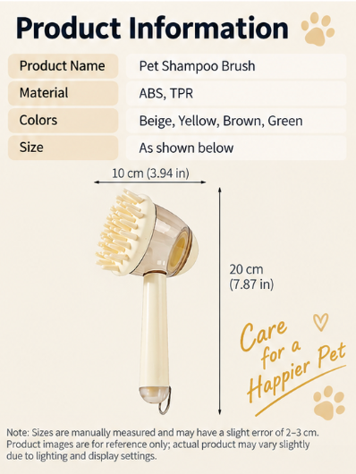 Ergonomic Long-Handle Refillable Pet Bath & Foam Brush