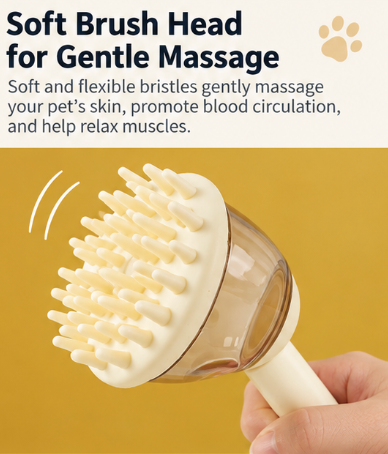 Ergonomic Long-Handle Refillable Pet Bath & Foam Brush