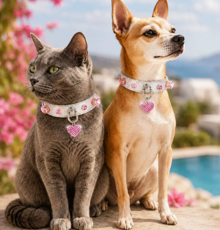 Luxe Pearl Blossom Handmade Beaded Pet Necklace