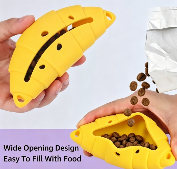 Artisan French Croissant Silicone Treat-Dispensing Dog Toy