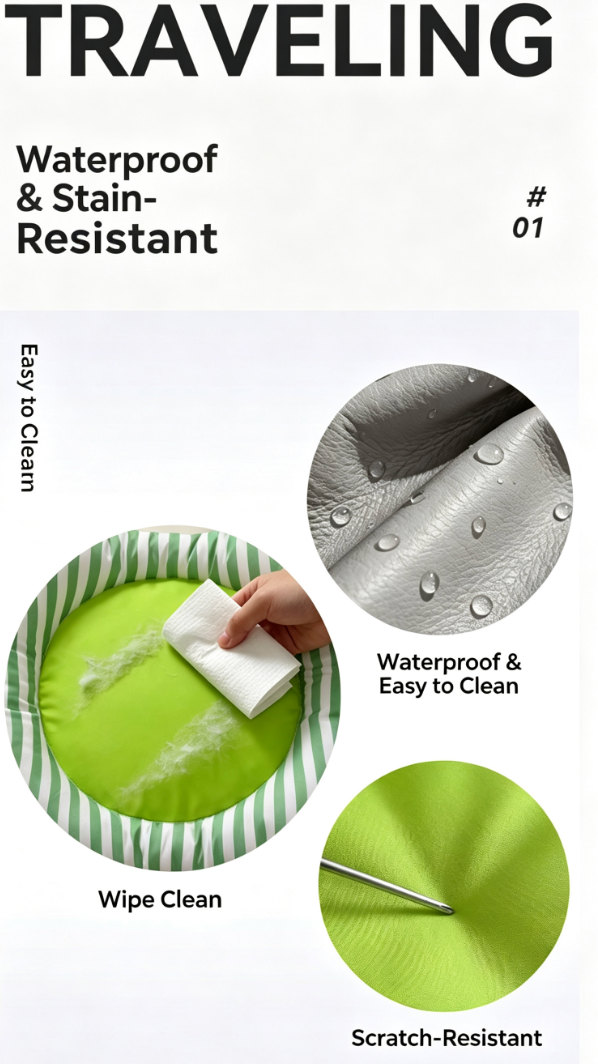Washable Heritage Striped All-Season Pet Bed Mat & Sofa Protector