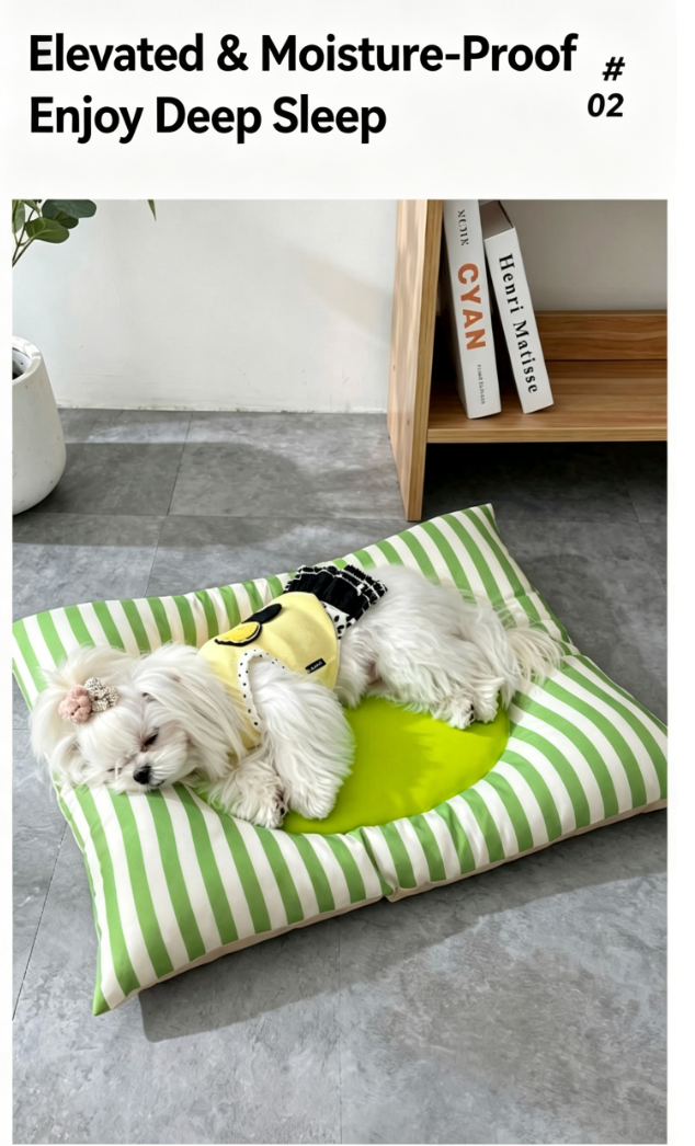 Washable Heritage Striped All-Season Pet Bed Mat & Sofa Protector