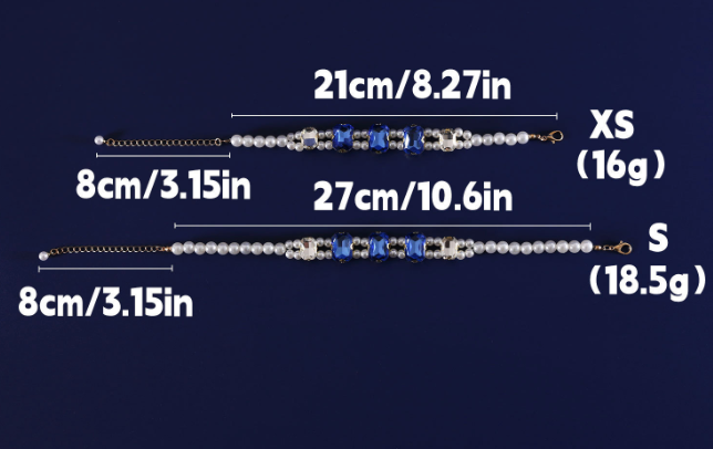 Glamour Square-Cut Crystal Rhinestone Pet Choker Collar