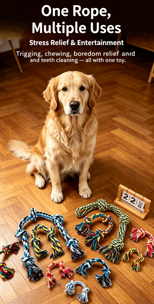 Heavy-Duty Natural Cotton Rope Dog Tug & Dental Chew Toy