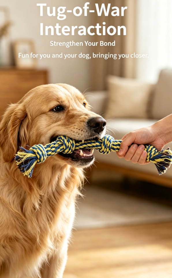 Heavy-Duty Natural Cotton Rope Dog Tug & Dental Chew Toy