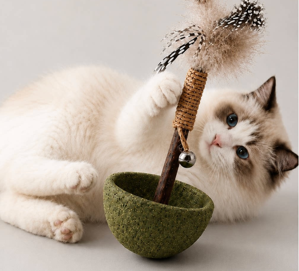 Catnip Feather Wobble Cat Toy