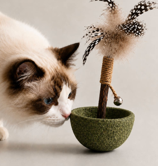 Catnip Feather Wobble Cat Toy