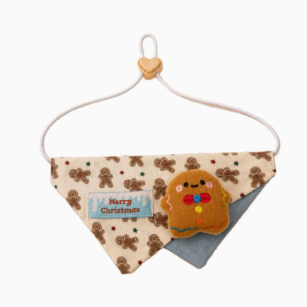 Festive Christmas Plush Doll Pet Bandana - Holiday Collar & Neckerchief for Dogs and Cats