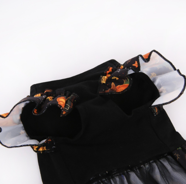 Halloween Witch Pet Dress - Spooky Pumpkin Costume for Dogs and Cats
